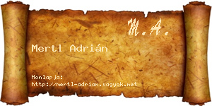 Mertl Adrián névjegykártya